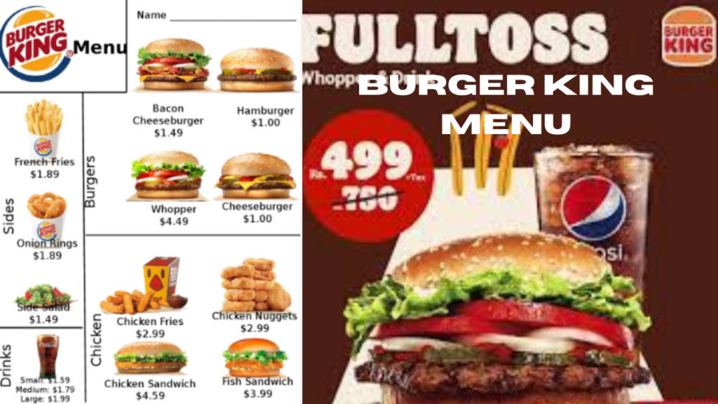 burger king menu